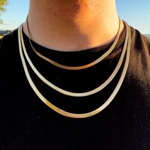 Classic Gold Herringbone Necklace